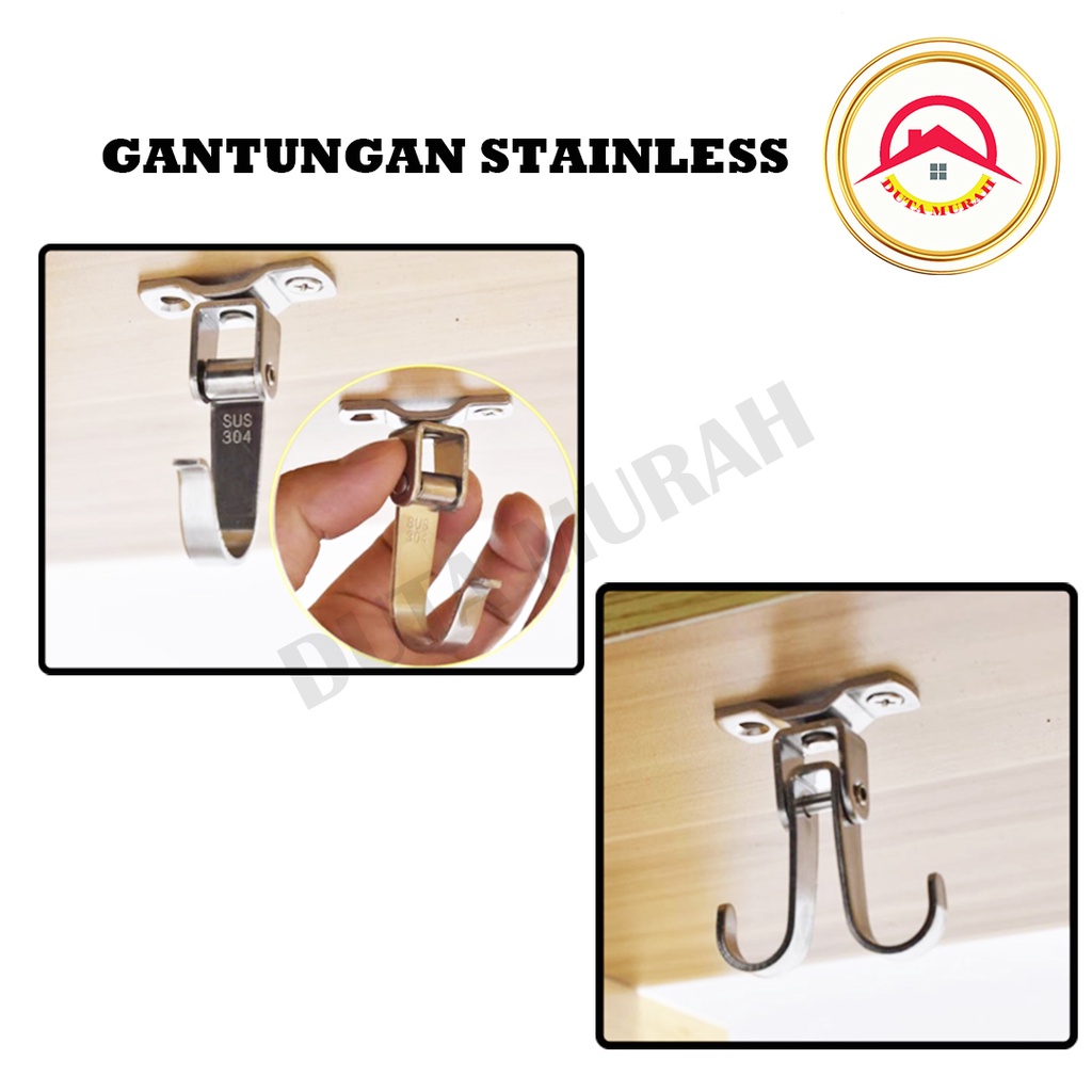 Gantungan serbaguna/ Kapstok Stainless Gantungan Hook 360 &amp; 180 Derajad / Hook Gantungan Stainless 304 / Hook Kamar mandi