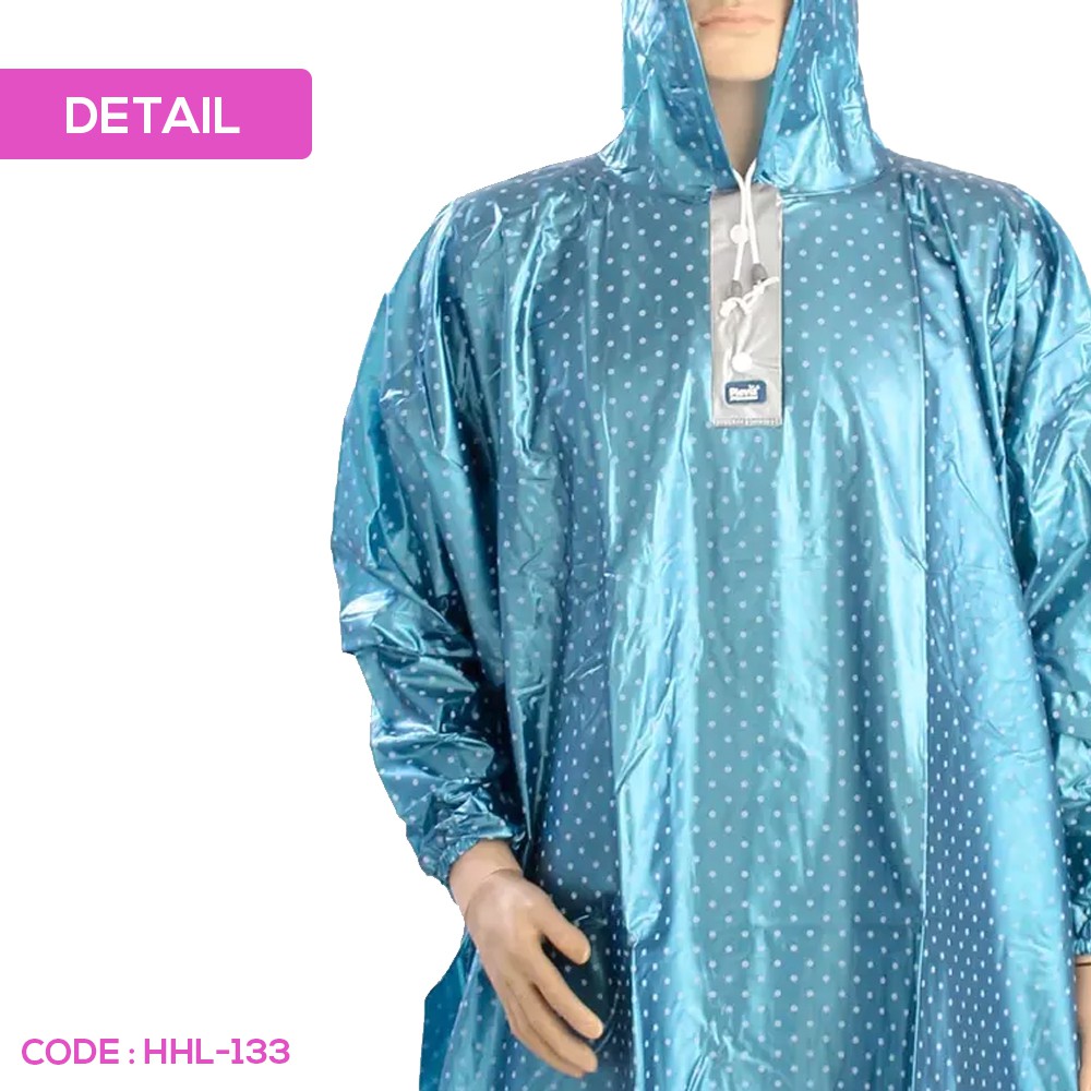 HHL-133 | PLEVIA 850 - Jas Hujan Ponco Pop Plus Magic Pocket - Poncho Motor Lengan Polkadot Unisex