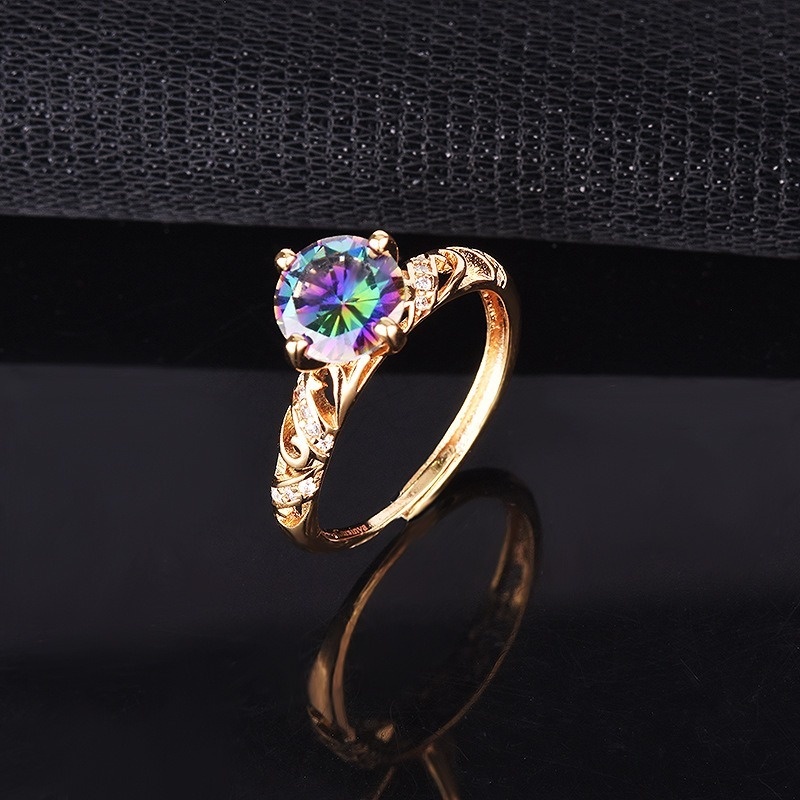 Fashion Personalized Laser Diamond Ring Gold Ring