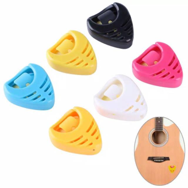 (NCS) Pick Gitar Holder Plektrum Tempat Wadah Guitar Pick Box Color Premium Universal Heart shaped Paste