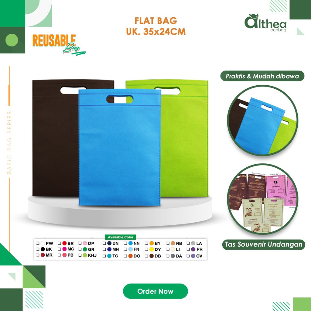 

ALTHEA Tas Souvenir Spundbond Tas Kain Spunbond Polos Dcut Oval Tas Spunbond Oval Hsc 35X24