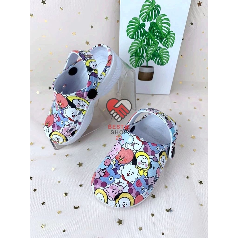 Sandal Kodok Sendal Baim Crocs Anak BT21 Cantik