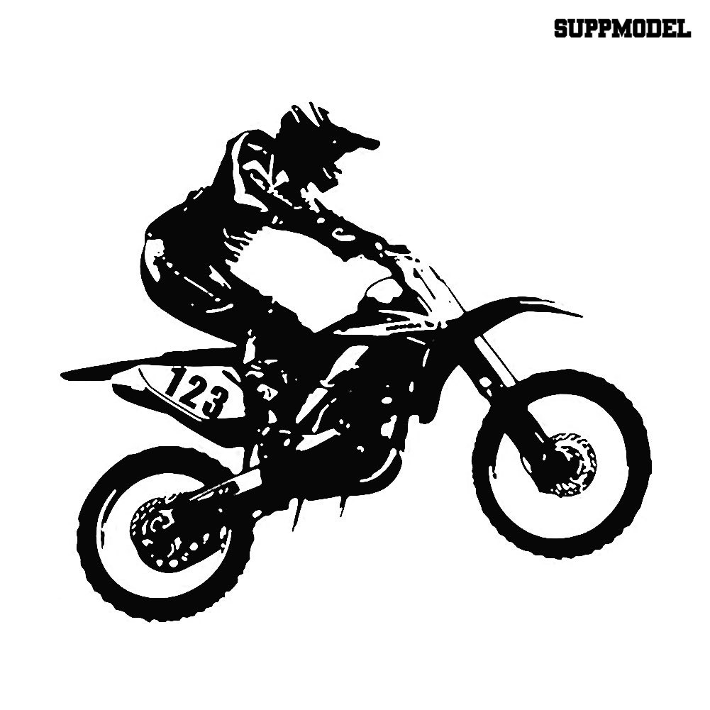 Stiker Reflektif Tema Stunt Motocross Untuk Mobil / Truk