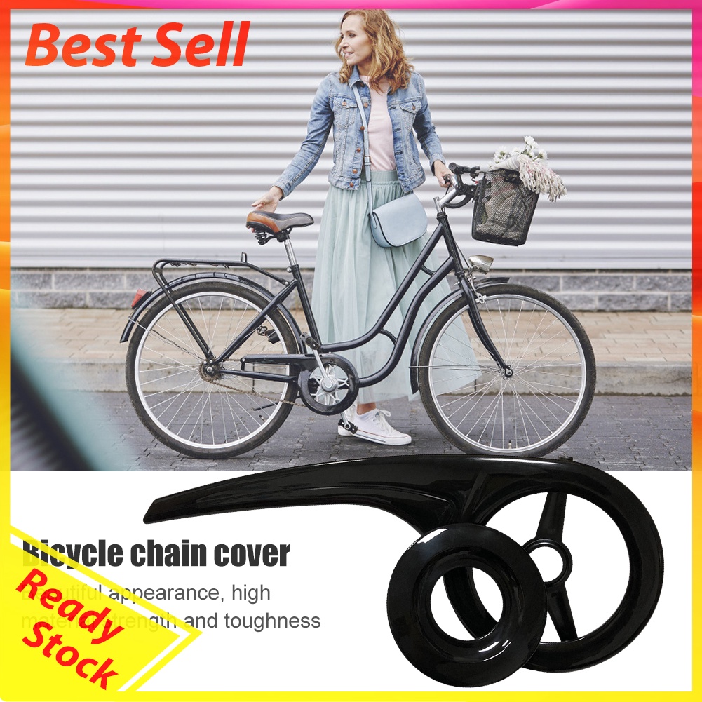 40-44 Teeth Bicycle Chain Protective Cover Plastic Bike Chain Covers Black