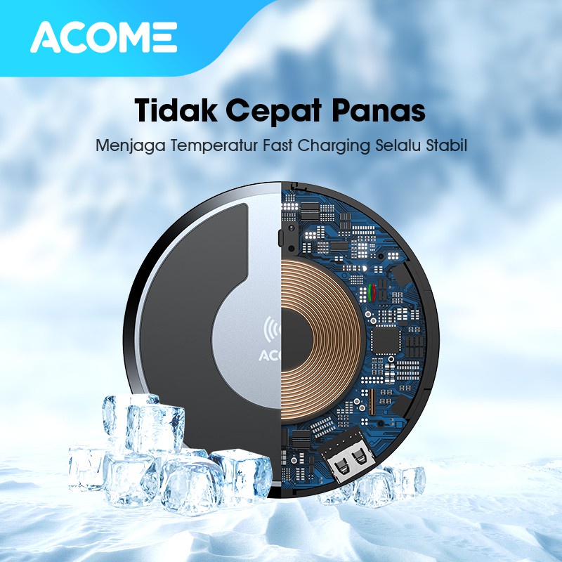 ACOME Wireless Charging QI Quick Charge 10W 4Port Garansi Resmi 1 Tahun AWC01