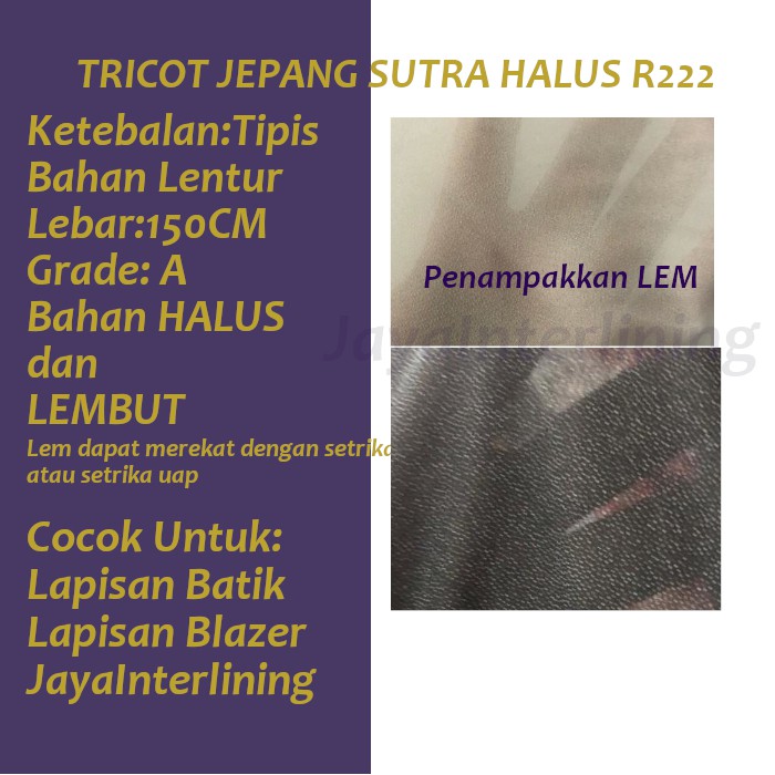 Tricot  Jepang Sutra Trikot Halus Lebar 150CM R222