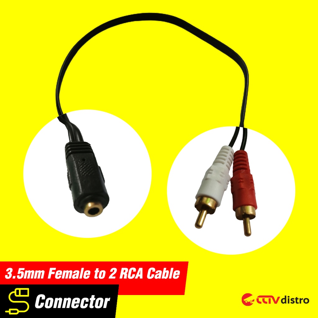 Kabel Jack Audio 3.5mm Female to 2RCA Male Konverter Aux 3.5 mm to 2 RCA Converter Cable Adapter