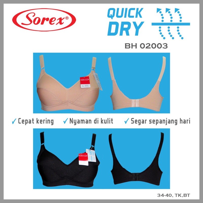 BH / Bra Quick Dry SOREX 02003 Tanpa Kawat dan Busa Tipis