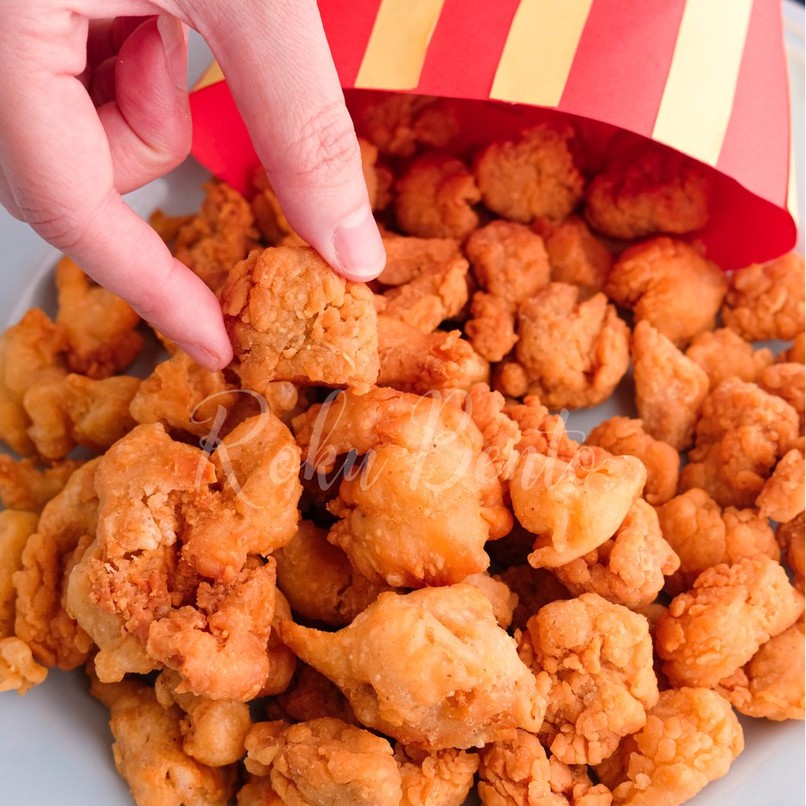

Paket Grosir Popcorn (Dori / Chicken / Cumi) Roku Bento Frozen Nugget Homemade