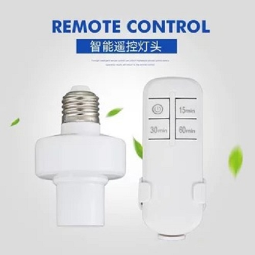 Fitting Lampu Remote Timer Otomatis Fiting Lampu Remot Timer - Fitting Remot Wireless E27 220V Socket - Fiting Lampu Timer Nyala Mati Otomatis