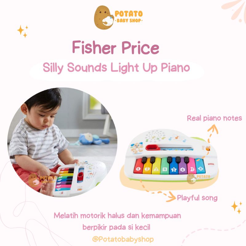 Fisher Price Laugh And Learn Silly Sounds Light Up Piano - Mainan Musik Anak