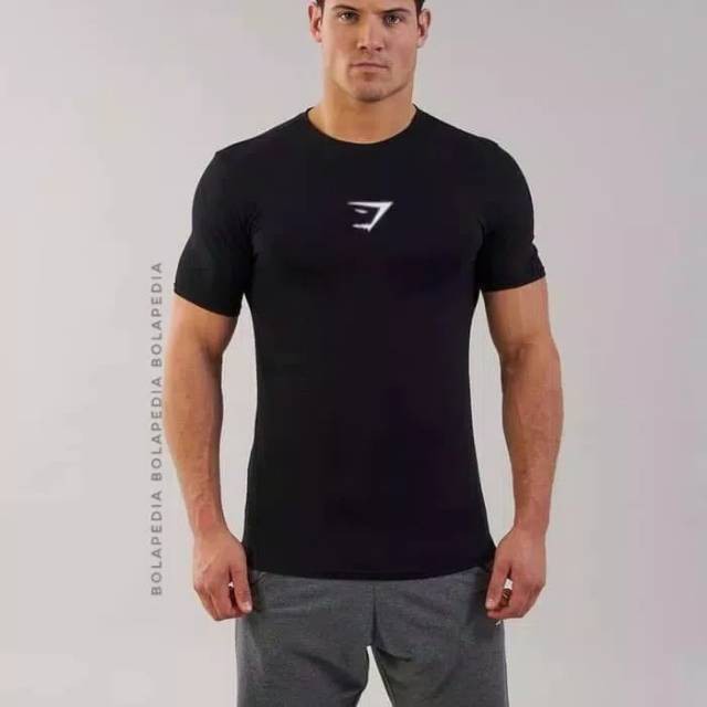 Kaos GYM SHARK LOGO/ baju fitness training pria
