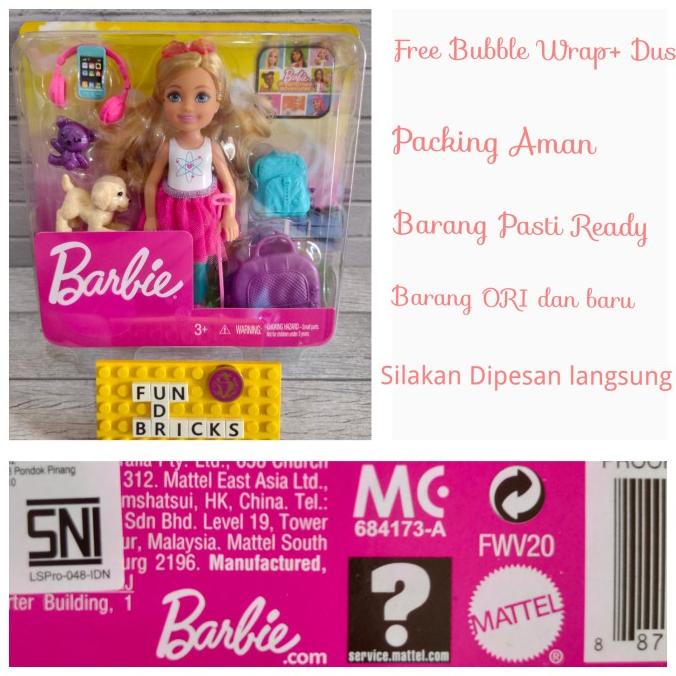 Barbie Chelsea Travel Doll Boneka Mainan Barbie