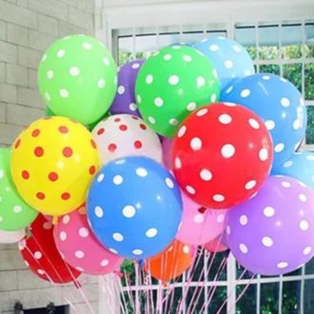 BALON PESTA ULTAH DLL BAHAN LATEKS POLKADOT TEBAL BALON POLKADOT RANDOM WARNA WARNI BISA COD IMF