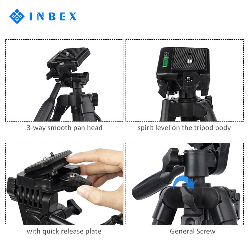 【Ready 】INBEX TF-3366 Tripod/133CM Tripod+Bluetooth Remote/for Photography Kamera cellphone DSLR Image 4