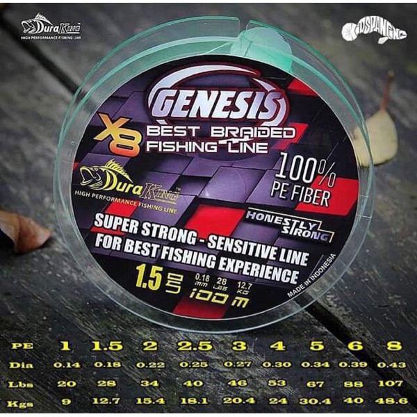 Benang / line / tali PE duraking genesis uk PE 1 2 3 4 5 6 7 8