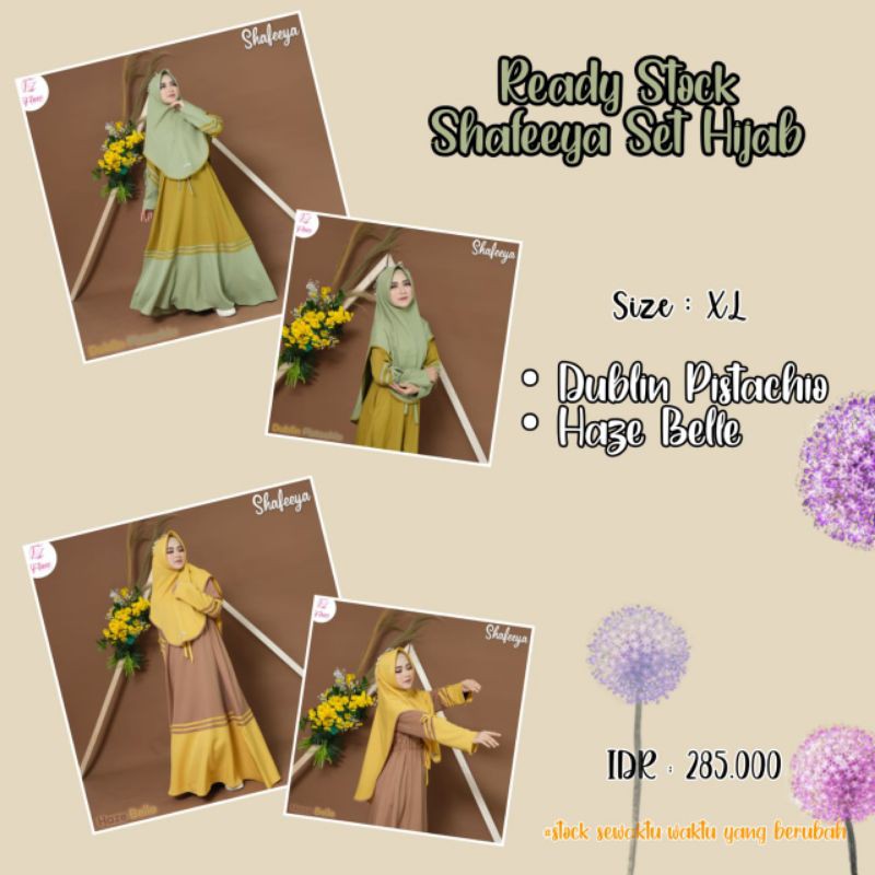 READY STOCK Shafeeya set hijab
