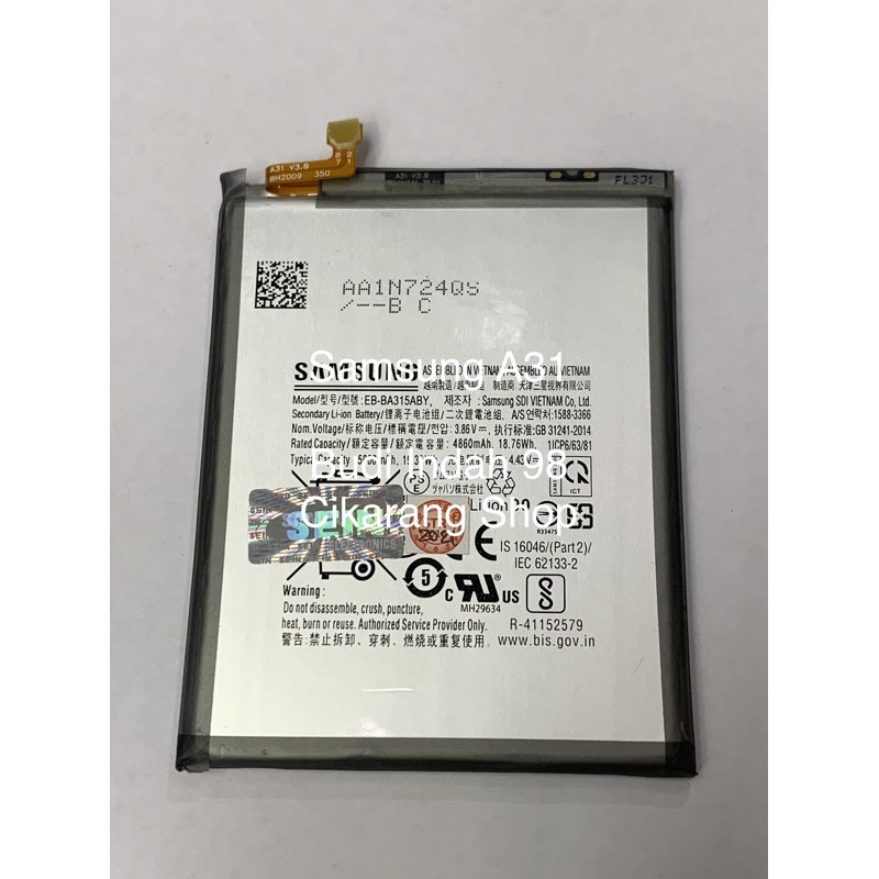 BATERAI SAMSUNG A31, A315, EB-BA315ABY ORIGINAL BATERE