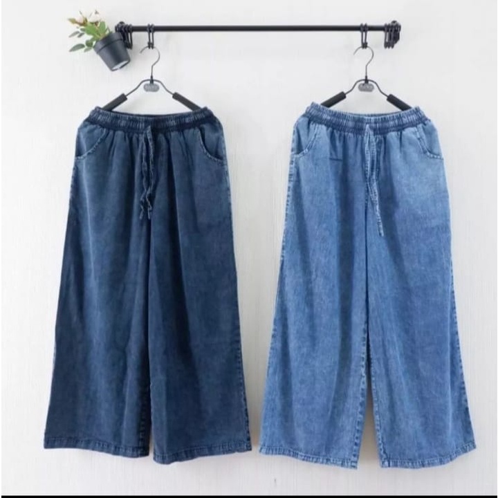 Celana kulot jeans celana kulot wanita terbaru kulot jeans pinggang karet