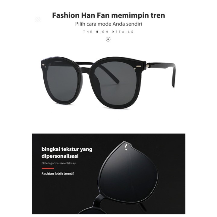 Kacamata Hitam Anti UV400 Silau Sinar Matahari Wanita Pria Motor atau Mobil Kaca Mata Sunglasses Optik Antiradiasi Fashion Sunglases Eyewear KUV Frame Besar Kotak Oval Cowok Cewek Kekinian Tren Anti Radiasi Polarised Polar KCH14