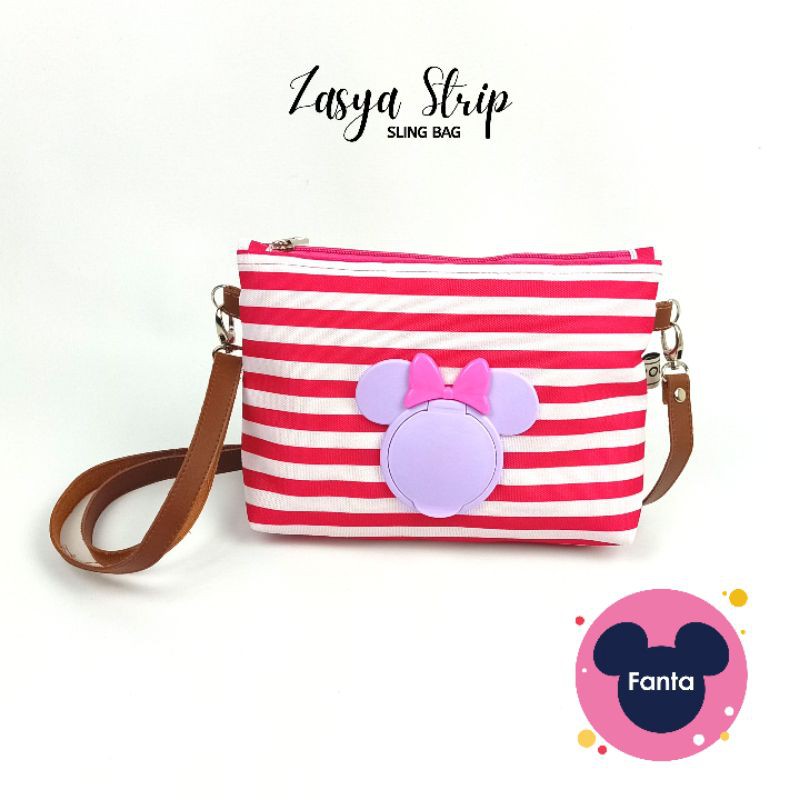 zasya stripe Sling bag/Tas wanita/Tas Handphone