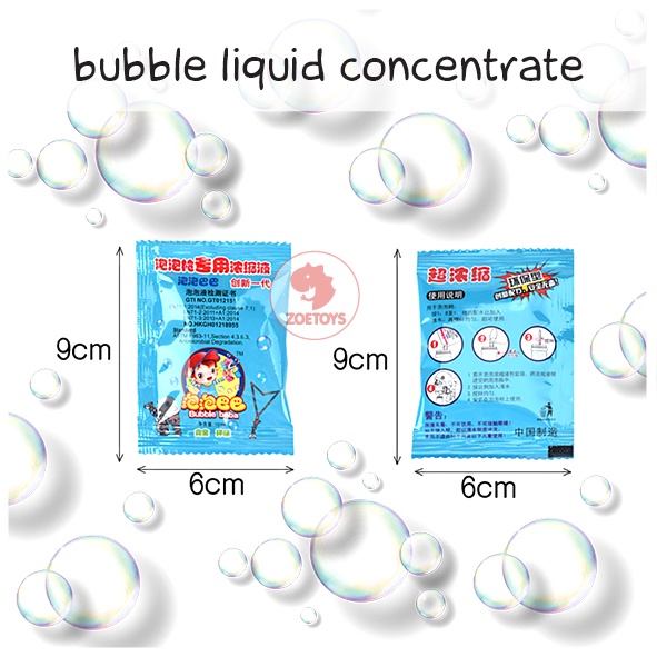 Zoetoys Bubble Liquid Concentrate | Refill Isi Ulang Mainan Gelembung Camera Water Gun Toy Saset Sachet Biang Konsentrat Liquid | Edukasi Anak