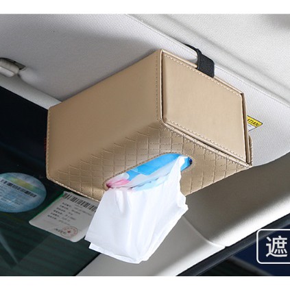 Kotak Tempat Tissue Tisu Motif Silang LIPAT DAN GANTUNG BELAKANG JOK DAN SUNVISOR jok Mobil