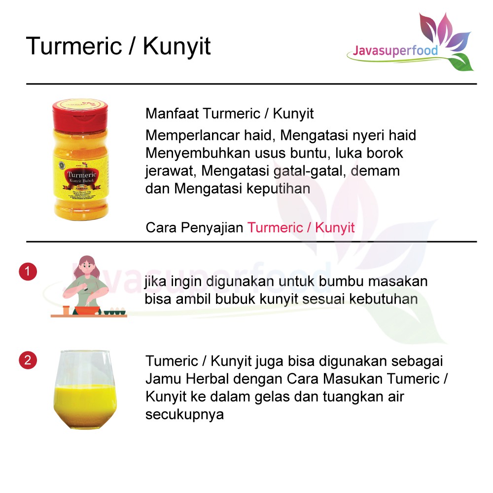 BUBUK KUNYIT BOTOL / TURMERIC POWDER BOTTLE 50g