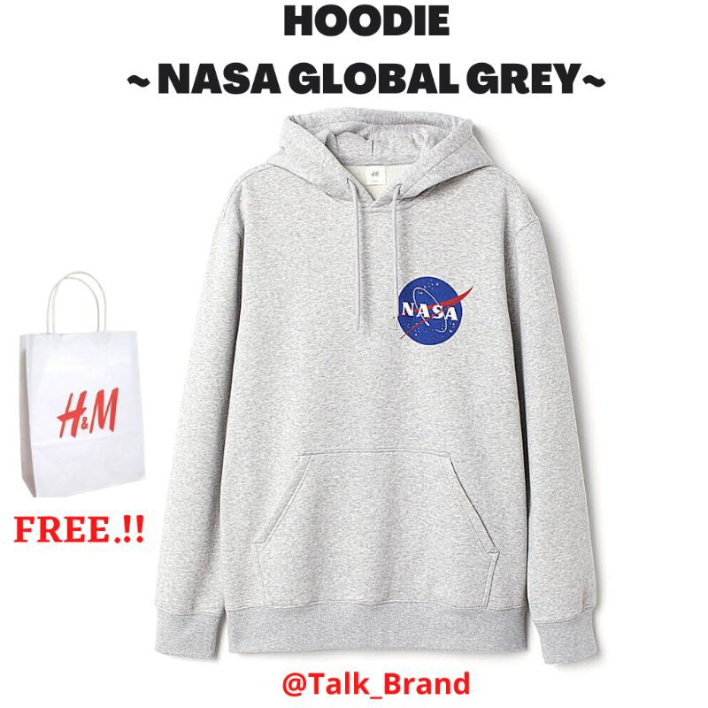 Hoodie pria, sweater wanita hnm Nasa global grey abu *FREE ...