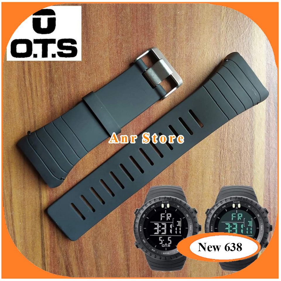 Strap Tali Jam Tangan Rubber OTS T5007G OTS 5007 black