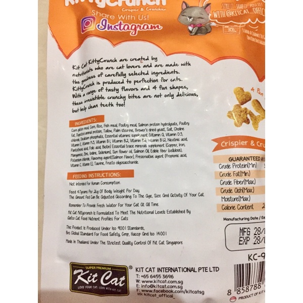 Kit Cat Kitty Crunch 60gr Snack Kucing