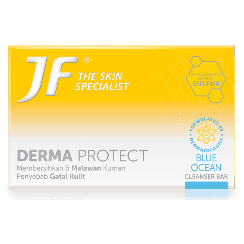  Sabun Sulfur JF Cleanser Bar Derma Protect Blue Ocean 90 