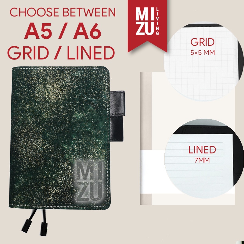 BECOMEFISH MOSS A5/A6 160PAGES NOTEBOOK BUJO Bullet Journal Fountain Pen Friendly