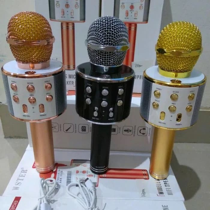 SPEAKER MIC KARAOKE WS 858 MICROPHONE BLUETOOTH WIRELESS