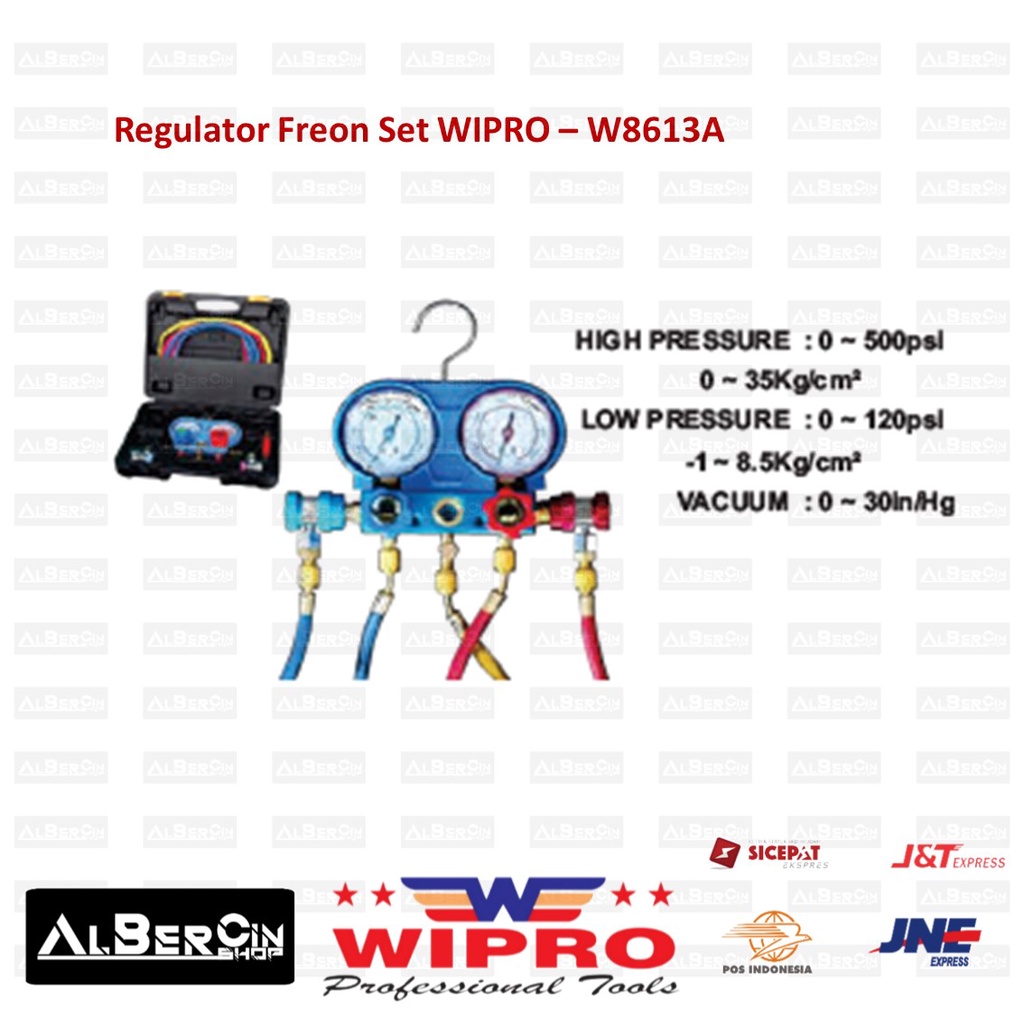 Alat Ukur Tekanan Manifold Regulator Freon Set  W8613A WIPRO
