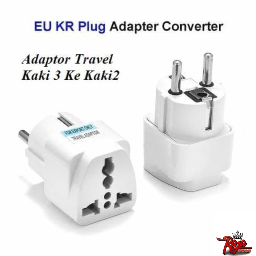 Adaptor Travel Sambungan Listrik Colokan Kaki.3 ke Kaki 3 versi 2