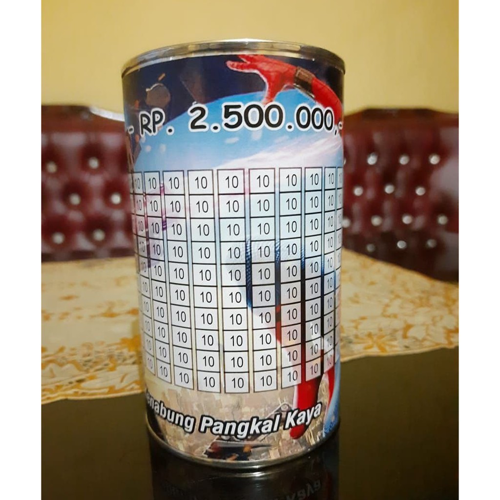 [✅COD] Celengan Tabungan Target Viral Kaleng Buka Tutup Unik Custom Karakter Nabung Anak Murah-2,5 JUTA (10K)