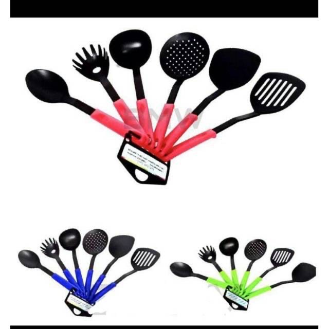 Travelmate Spatula Set 6 In 1 - Peralatan Tumis Masak Centong - Kitchen Tool/Serbaguna