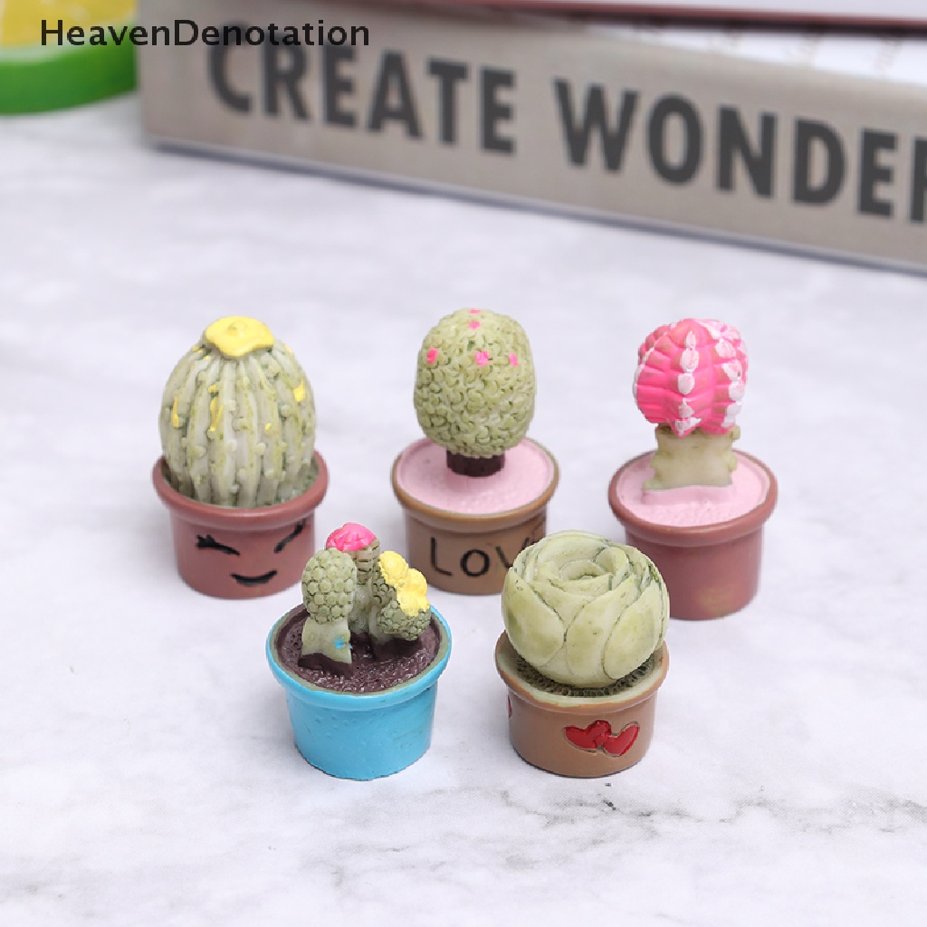 5pcs Miniatur Pot Tanaman Sukulen Untuk Dekorasi Rumah Boneka
