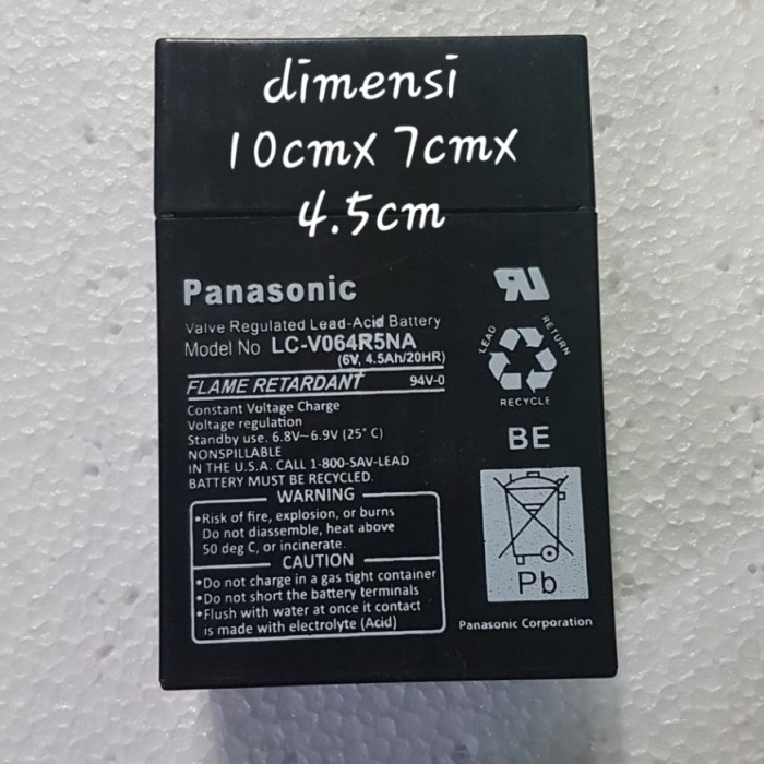 6V4.5Ah Aki Accu Kering 6V 4.5Ah 6 V Volt 4.5Ah Emergensi Batu Baterai