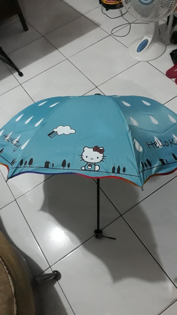 Payung Lipat Korea Jepang Fancy Hello Kitty Uv Protection