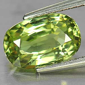 GHI Certified VVS Oval Unheated Untreated Natural Yellowish Green Chrysoberyl 1.87Ct CB001