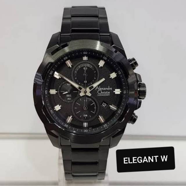 JAM TANGAN ALEXANDER CHRISTIE PRIA ORIGINAL AC 6523 MC BLACK