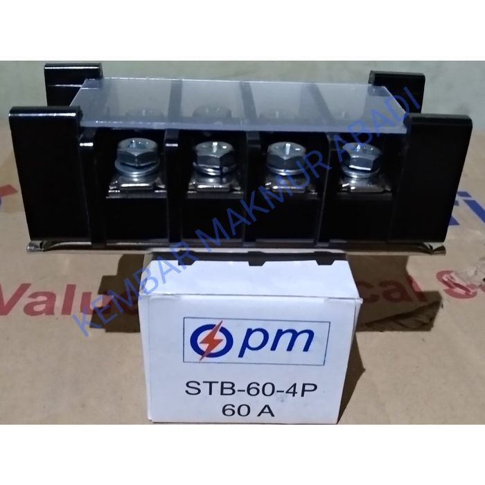 Terminal Blok 60 A 4pole / STB60-4P merk PM / Isolator 60Ampere 4 pole / Terminal Block PM 4P 60A