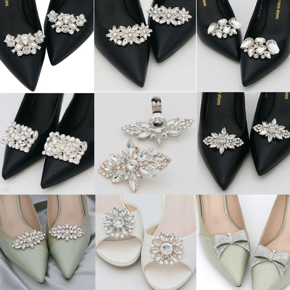 1Pc Shoe Decorations Clip Wedding Bride Shoes High Heel Decorative Charm Buckle Shiny Rhinestone