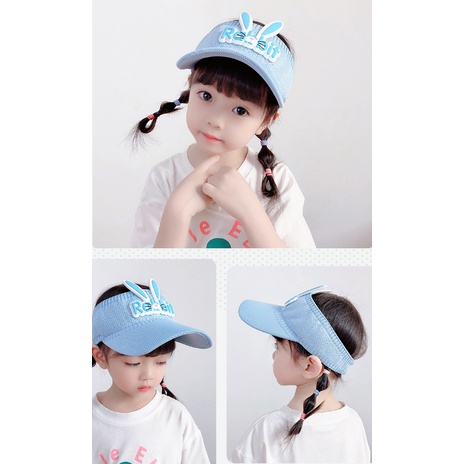 TOPI PANTAI ANAK PEREMPUAN KOREA VISOR SENAM CAP FASHION KIDS WOMAN MOTIF RABBIT USIA 2-12 TAHUN