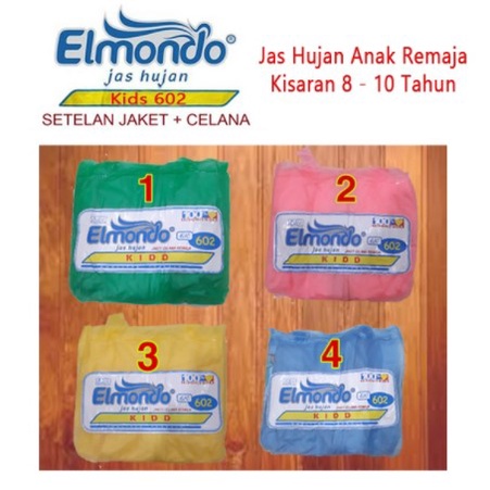 Jas Hujan Anak Setelan Set Jaket Celana Tebal Bagus Elmondo KIDD 602 TERMURAH