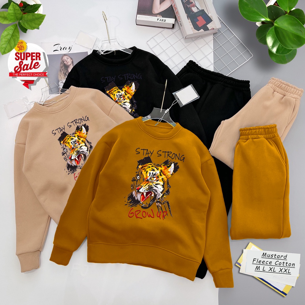 Sweater Stay Strong Grow Up | Sweater Pria &amp; Wanita | Dhea Fashion | Untitres