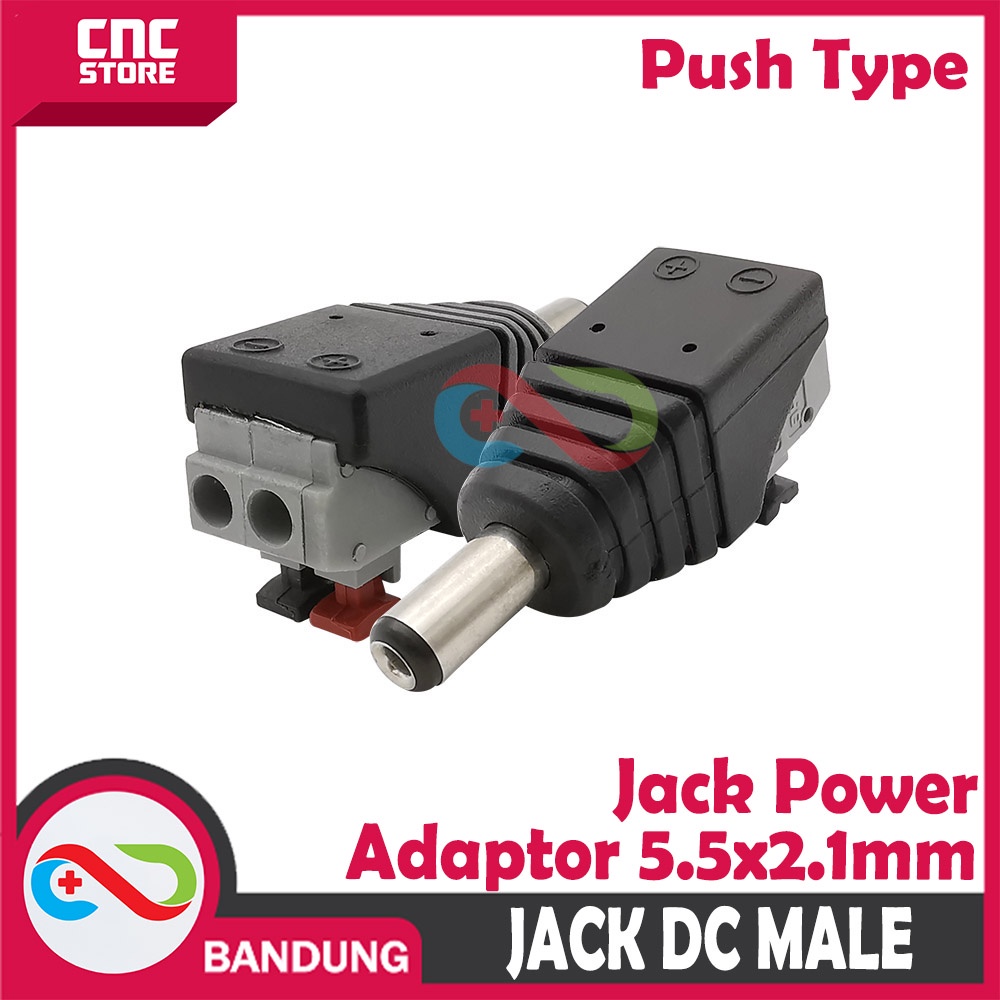 DC JACK MALE POWER ADAPTER 5.5X2.1MM PUSH TYPE