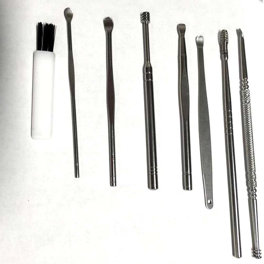 Pembersih Telinga Korek Kuping Ear Wax Picker 7 PCS / Korek Kuping Besi Stainless Steel Paket Komplit / Pembersih Kotoran Kuret Telinga Kering Basah  Stainless Korekan Kuping Telinga Besi / Kurek Kuping Stenlis Anak Dewasa Tahan karat Murah Original